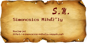 Simoncsics Mihály névjegykártya