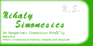 mihaly simoncsics business card